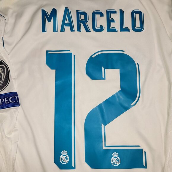 Marcelo Real Madrid 2017 2018 UEFA FINAL Long Sleeve Soccer Jersey Shirt XL - Picture 4 of 10